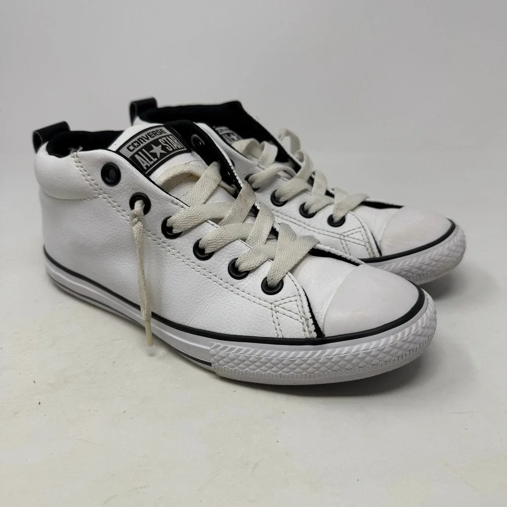 Converse Chuck Taylor All Star Madison White Leather Mid Top Sneakers 655993C